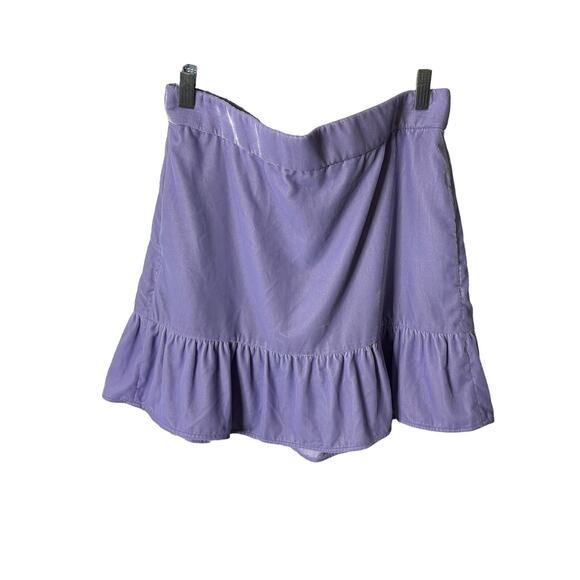 J.Crew Light Purple Lilac Velvet Stretchy Waistband Mini Skirt Women's Medium - Picture 1 of 9
